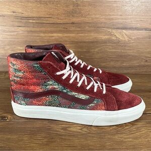 VANS SK8-Hi Red Suede Sneakers Women’s Size 9.5 Lace Up Shoes